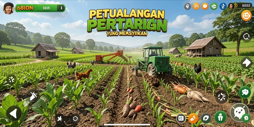 Tampilan menarik dari gameplay Farming yang seru di 68IDN.