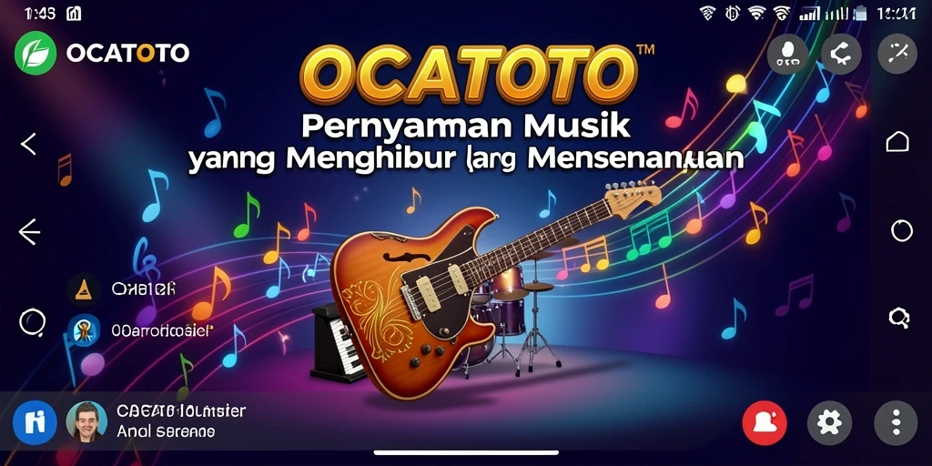 Screenshot OCATOTO menampilkan gameplay penuh energi dengan berbagai tantangan musik.