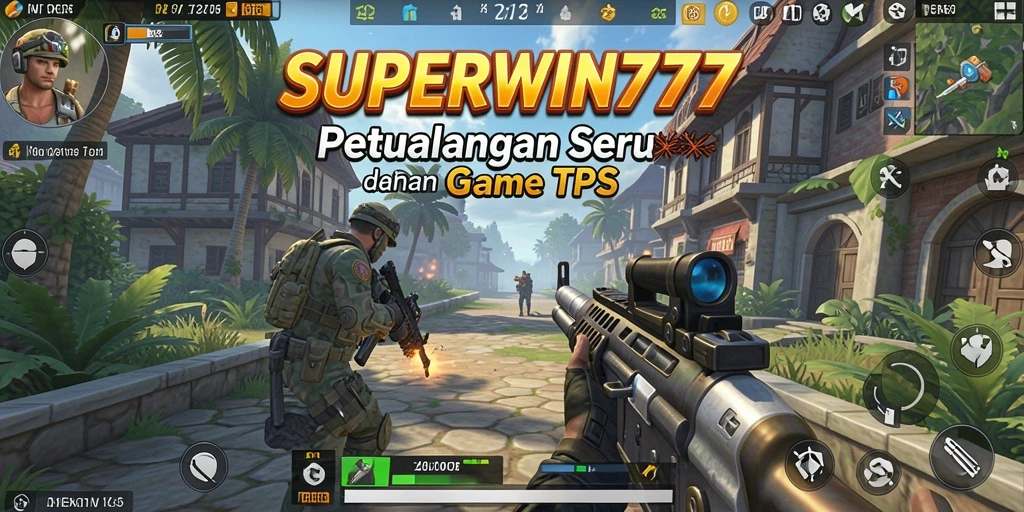 Screenshot gameplay SUPERWIN777 dengan momen seru dalam aksi TPS.