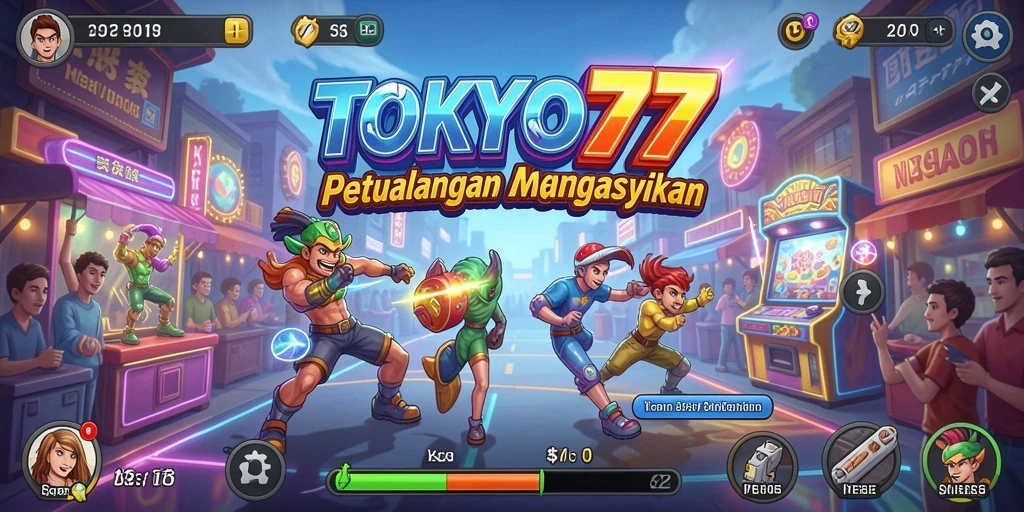 Screenshot gameplay TOKYO77 menampilkan aksi seru dalam dunia arcade.